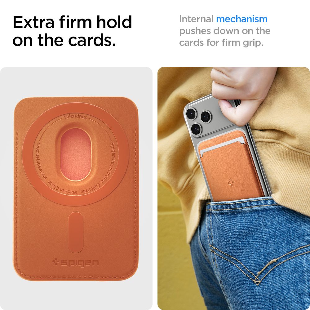 Spigen Valentinus MagSafe magneettinen puhelimen lompakko - oranssi