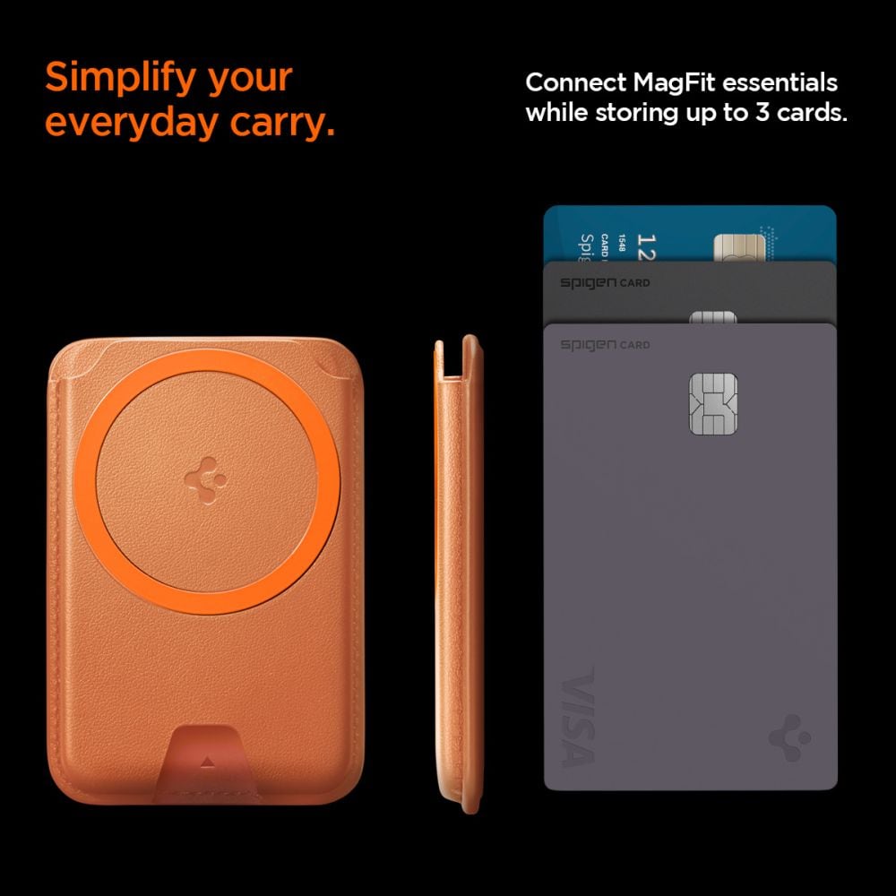 Spigen Valentinus MagFit+ MagSafe magneettinen puhelimen lompakko - oranssi