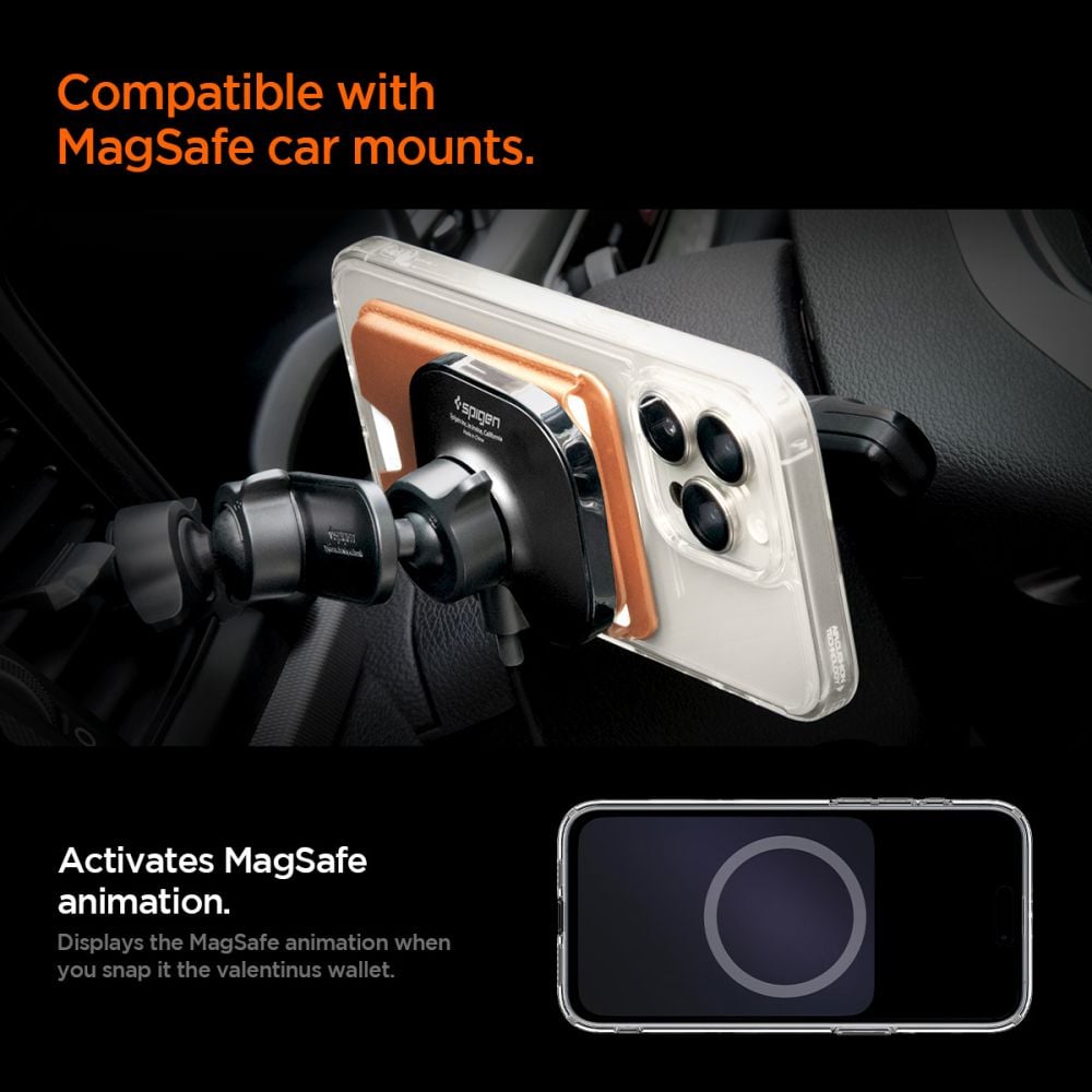 Spigen Valentinus MagFit+ MagSafe magneettinen puhelimen lompakko - oranssi