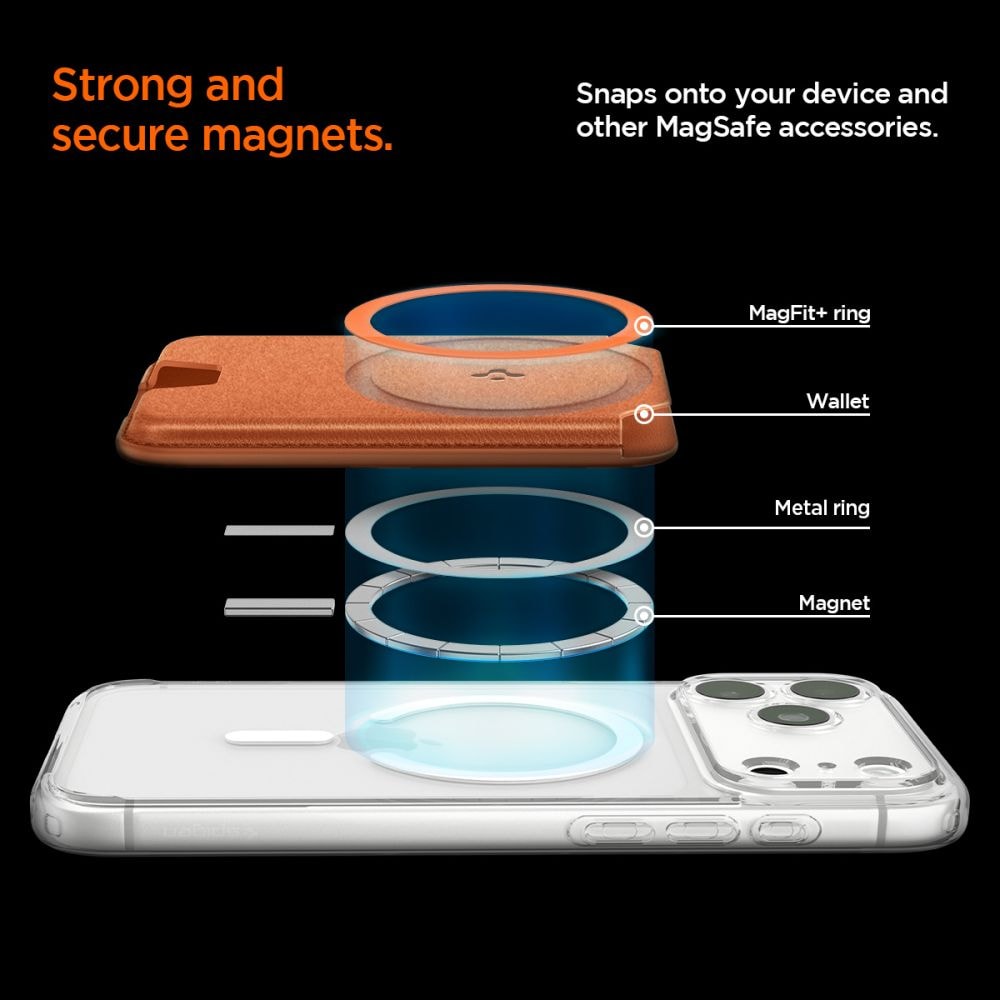 Spigen Valentinus MagFit+ MagSafe magneettinen puhelimen lompakko - oranssi