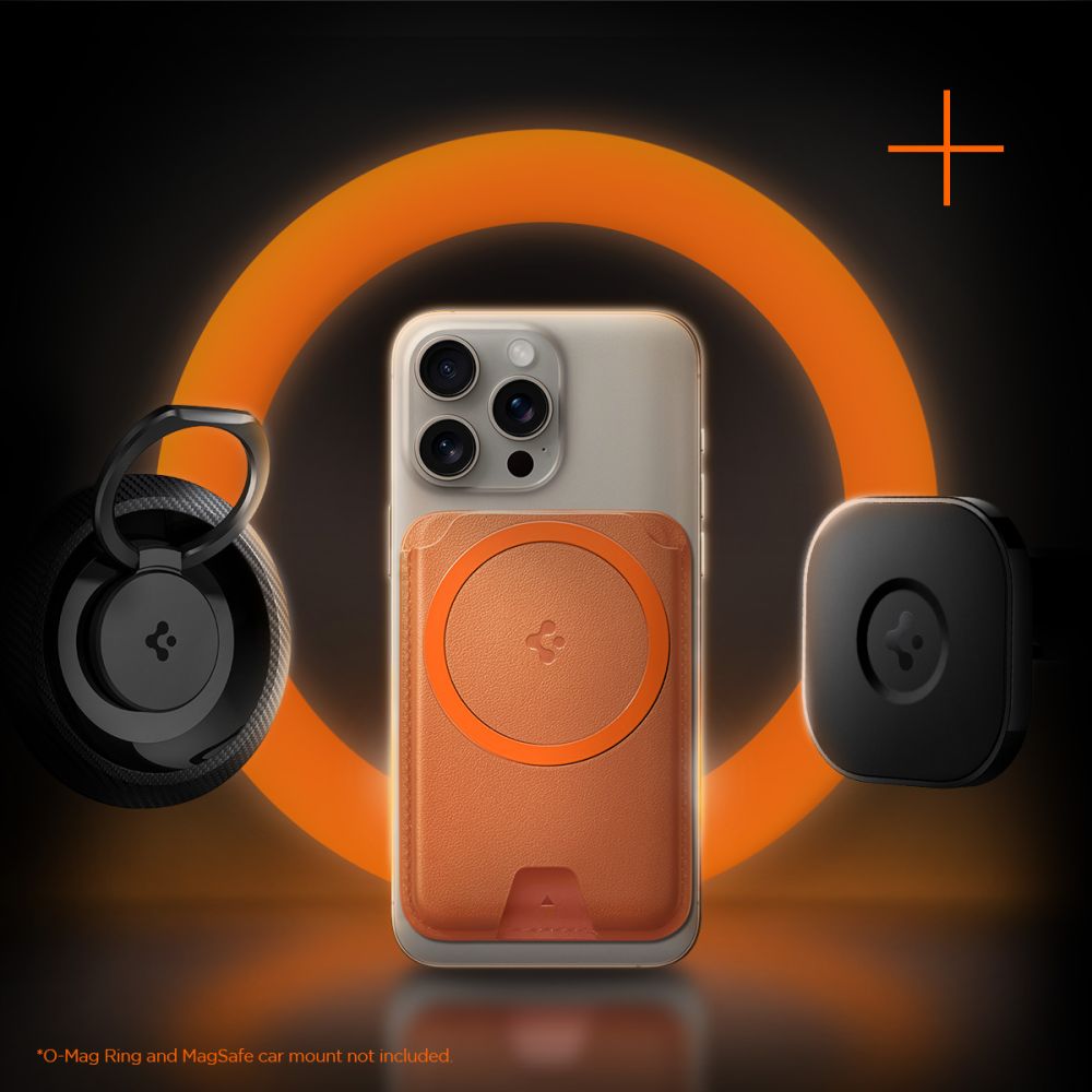 Spigen Valentinus MagFit+ MagSafe magneettinen puhelimen lompakko - oranssi