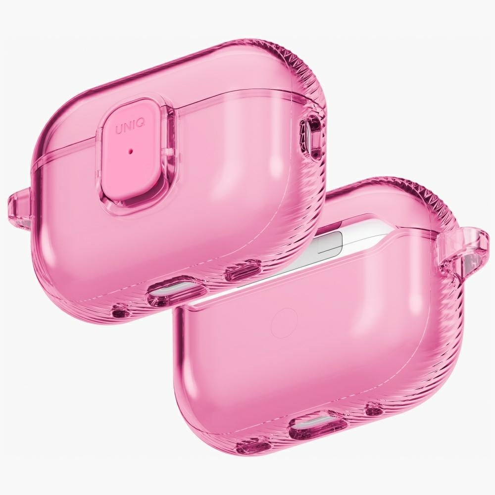 Uniq Glase Pro Kotelo AirPods Pro 3 Lock Case - läpinäkyvä vaaleanpunainen