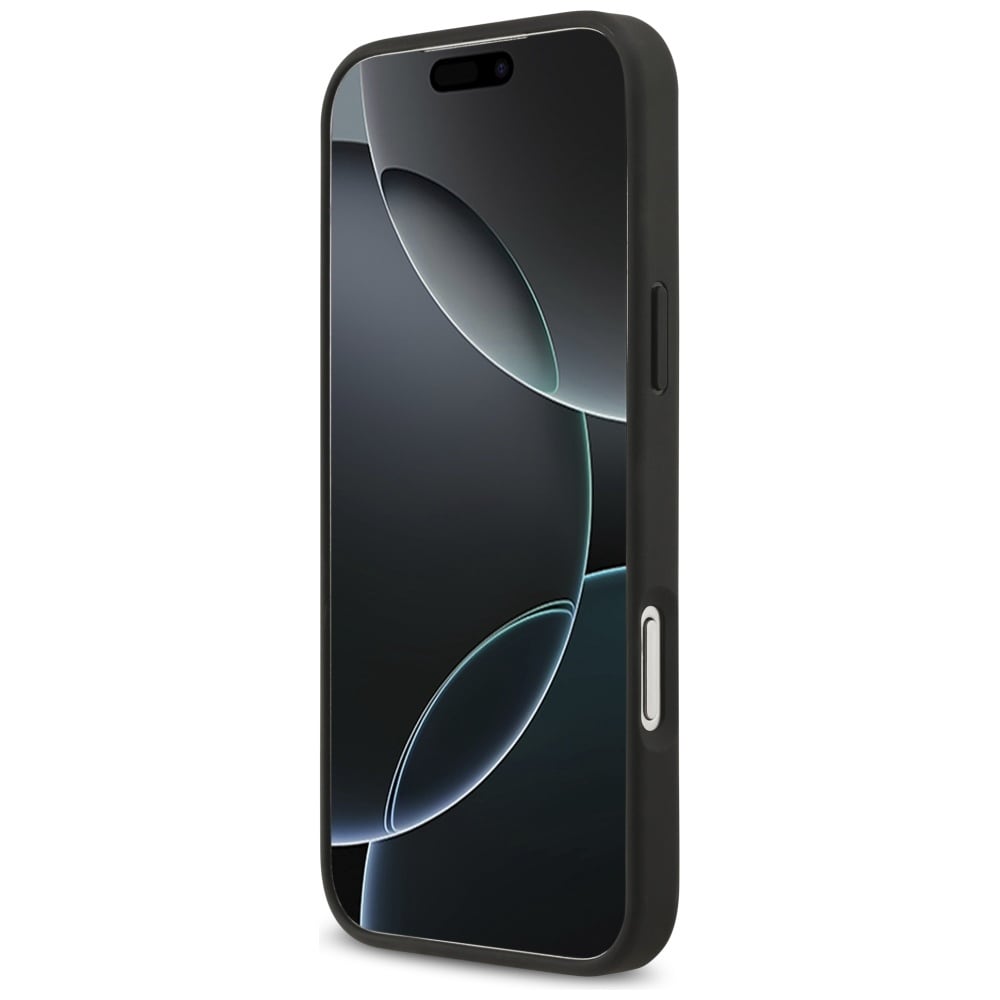 Mercedes Nahka Suuri Laurel Leave MagSafe Case iPhone 17 Pro Max - musta/harmaa