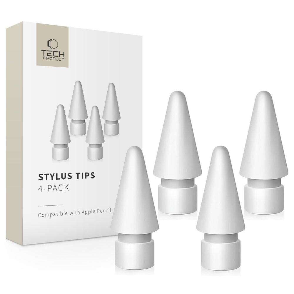 Tech-Protect Stylus-kynän kärjet Apple lyijykynälle 4-pack - Valkoinen