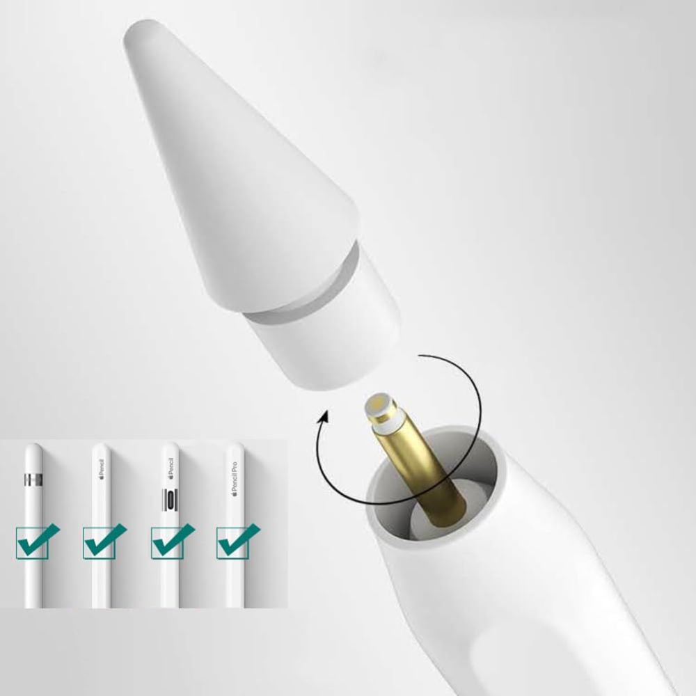 Tech-Protect Stylus-kynän kärjet Apple lyijykynälle 4-pack - Valkoinen