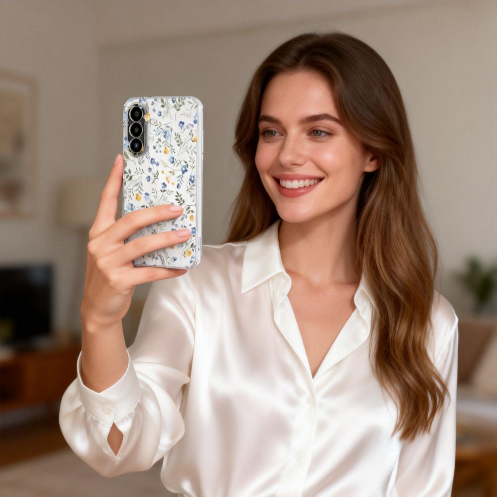 Tech-Protect FlexAir kotelo Samsung Galaxy A27 - läpinäkyvä kukkainen
