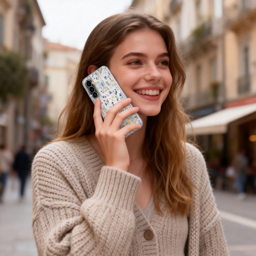 Tech-Protect FlexAir kotelo Samsung Galaxy A27 - läpinäkyvä kukkainen