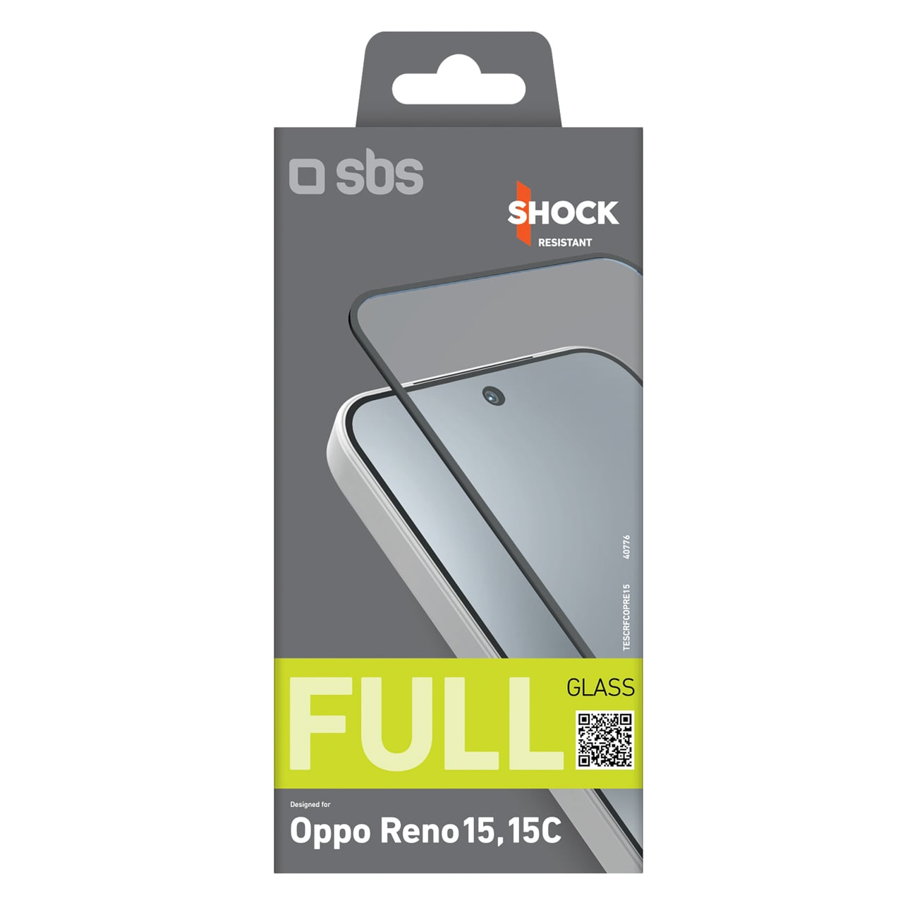 SBS Full Cover karkaistu lasi Oppo Reno 15:lle