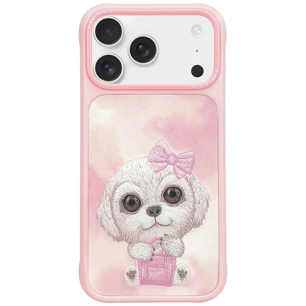 Nimmy Big Eyed Pet 2.0 -koirakotelo iPhone 17 Pro Maxille – vaaleanpunainen