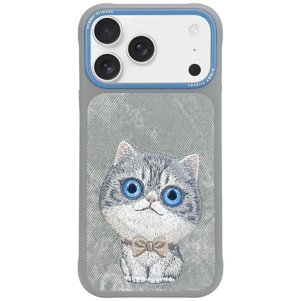 Nimmy Big Eyed Pet 2.0 -kissakotelo iPhone 17 Pro Maxille – harmaa
