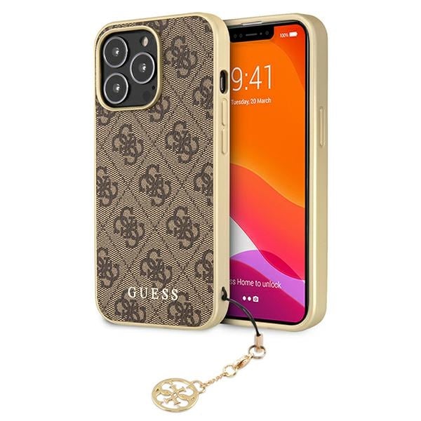 Guess GUHCP13LGF4GBR iPhone 13 Pro / 13 6,1" ruskea / ruskea kova kotelo 4G Charms Collection