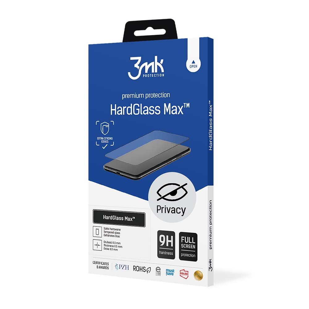 9H 3mk HardGlass Max Privacy™ -näytönsuojalasi iPhone Xs:lle