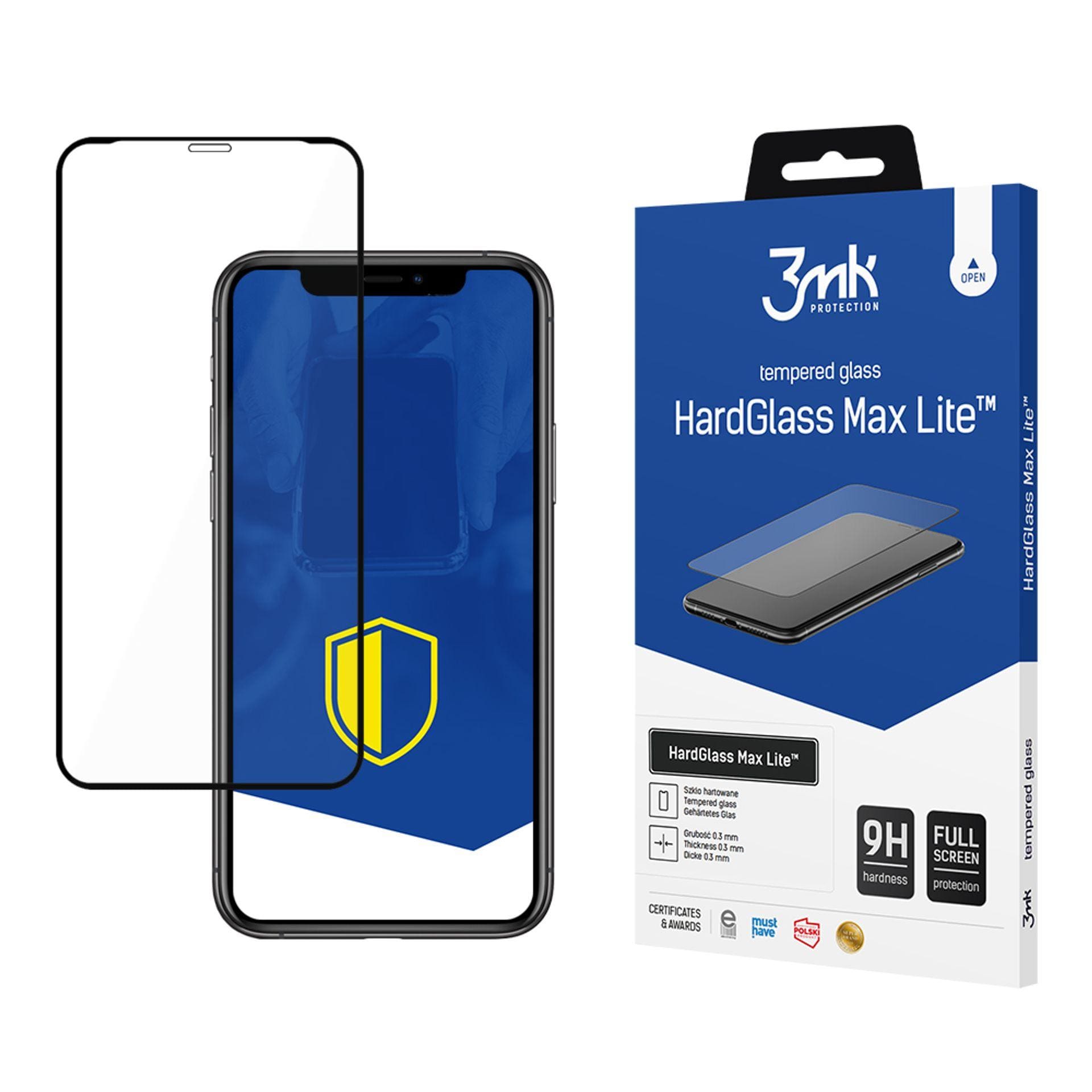 9H 3mk HardGlass Max Lite™ -lasisuoja iPhone Xs Maxille / 11 Pro Maxille