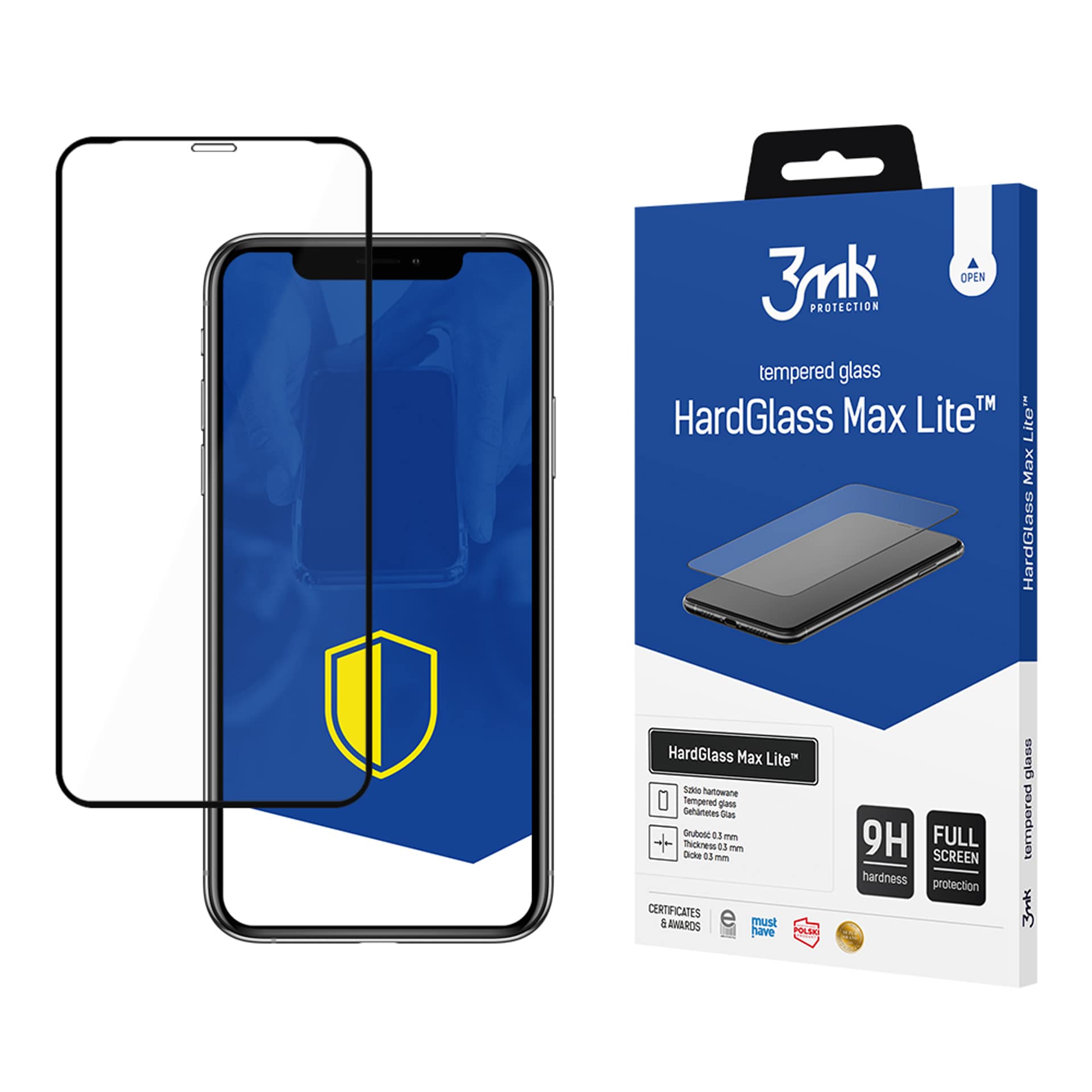 9H 3mk HardGlass Max Lite™ -lasisuoja iPhone 11 Pro Max -mallille