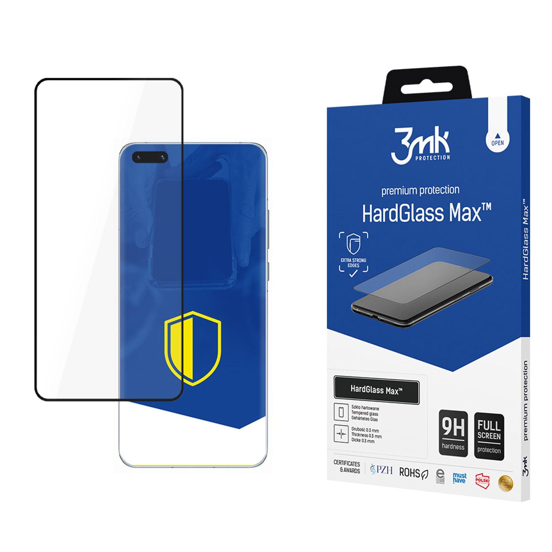 9H 3mk HardGlass Max™ -lasisuoja Huawei P40 Pro 5G -puhelimelle