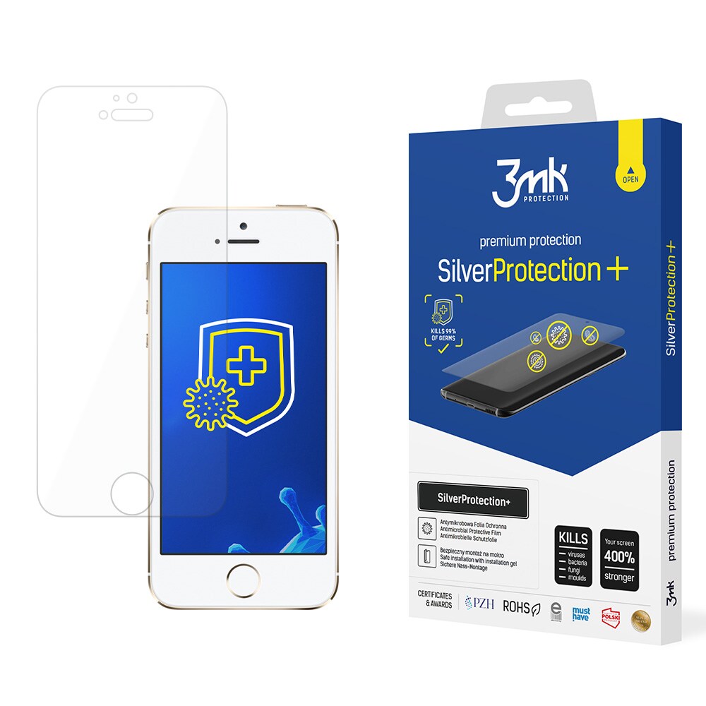 3mk SilverProtection+ -suojakalvo iPhone 5:lle / 5S:lle / SE:lle