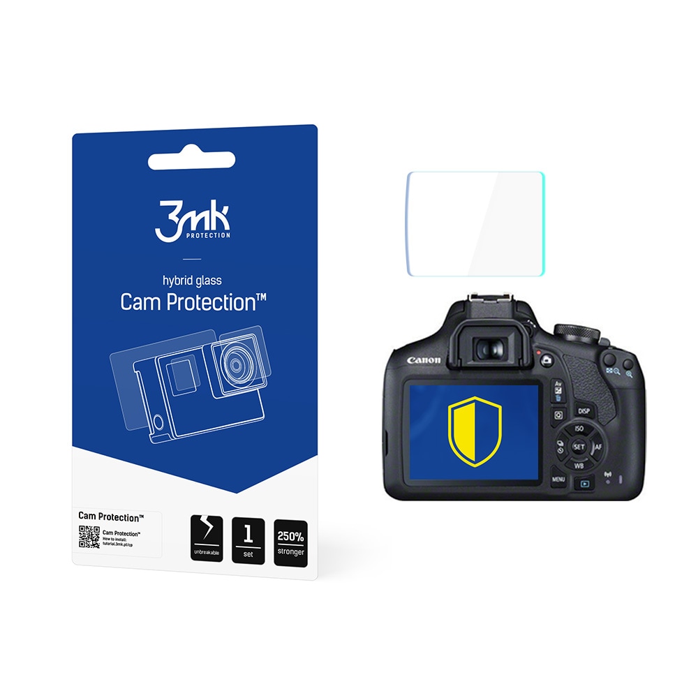 3mk Cam Protection -suojalasi Canon EOS 2000D:lle