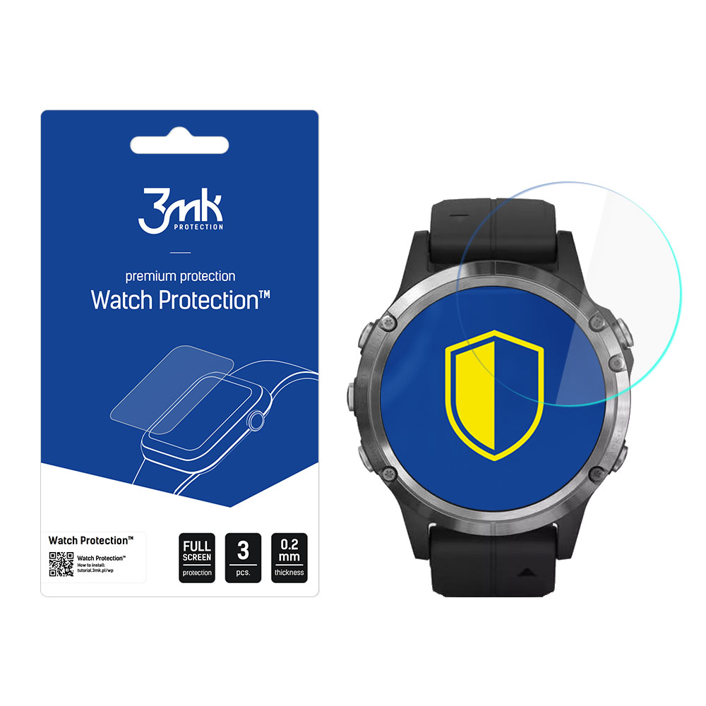 Hybrid Glass 3mk -kellonsuojus FlexibleGlass Garmin Fenix 5 Plus -mallille
