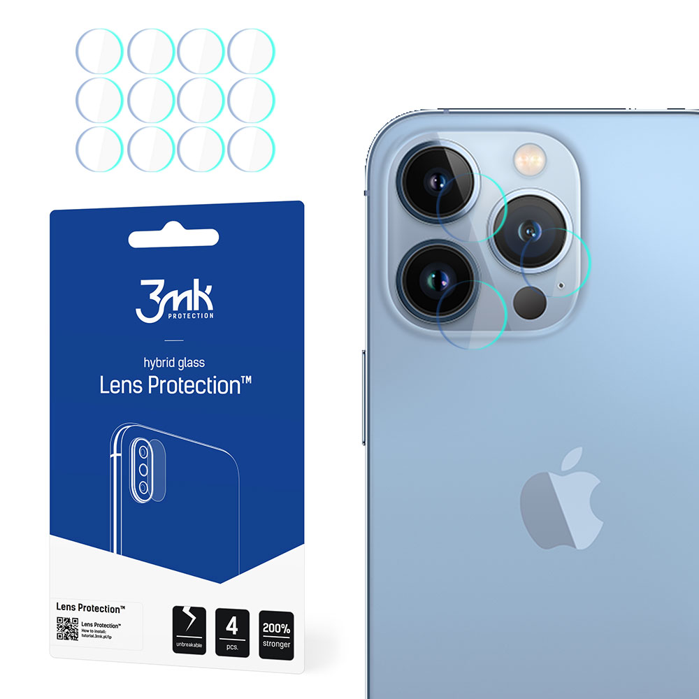 iPhone 13 Pro Max 7H -kameran lasisuoja, 3mk Lens Protection -sarjan linssisuoja