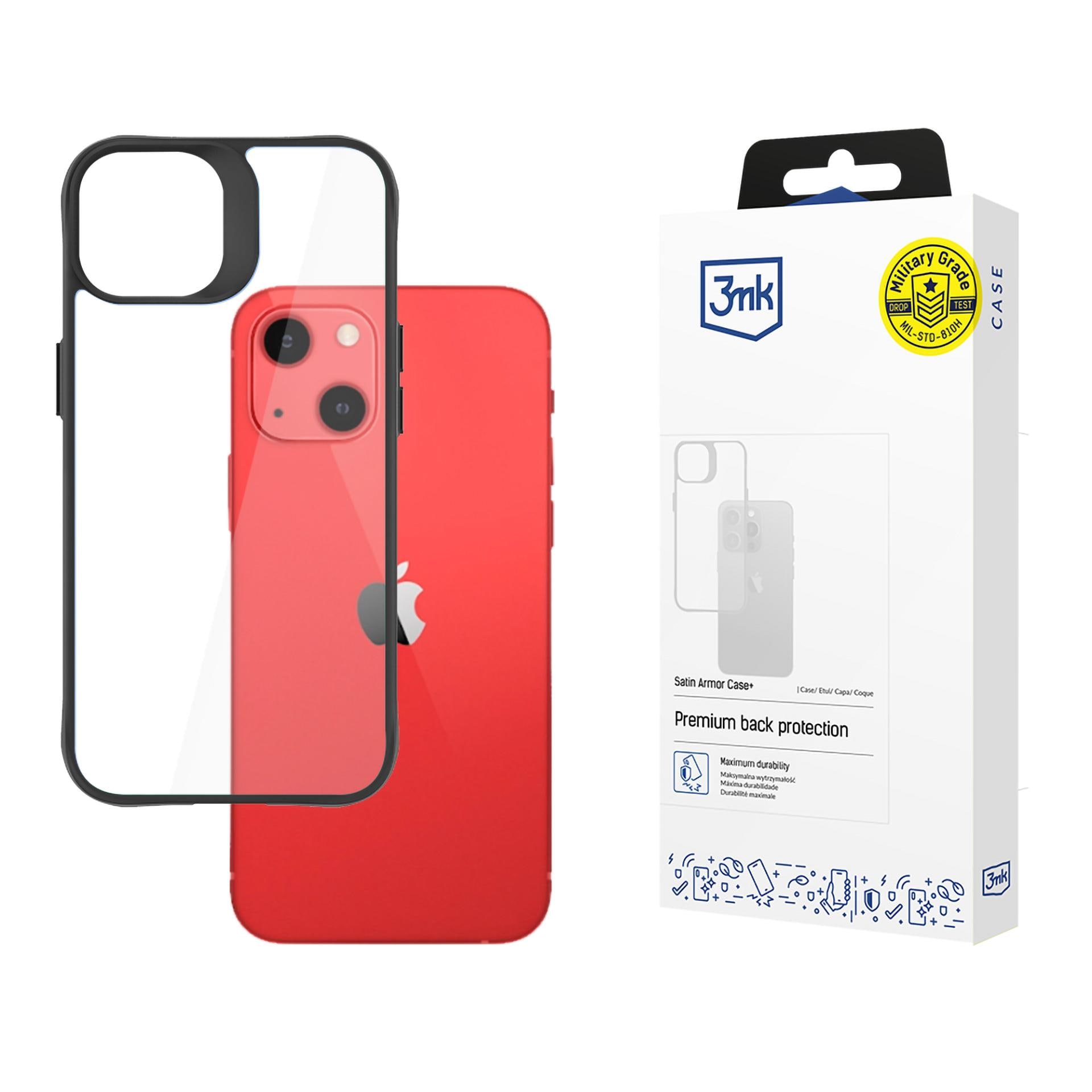 3mk Satin Armor -kotelo iPhone 13 -sarjalle – musta