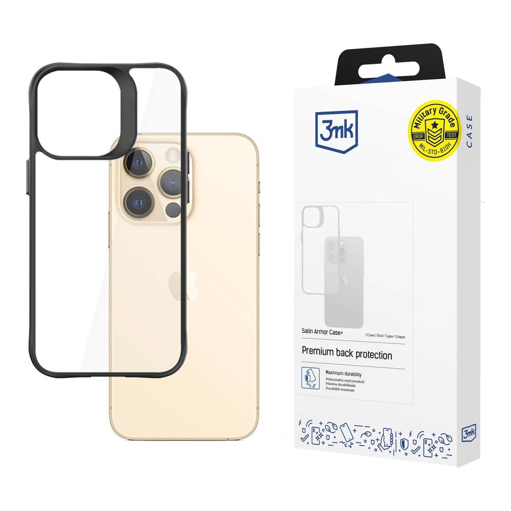 3mk Satin Armor -kotelo iPhone 13 Pro Max -sarjalle – musta