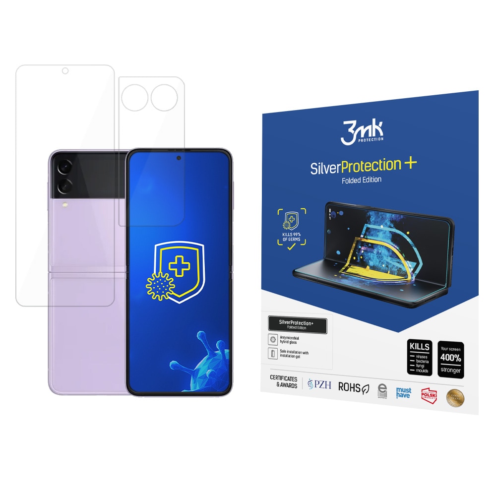 3mk Silver Protect + Sam Z Flip 3 5G Folded Edition -kosteasovitteinen antimikrobinen kalvo