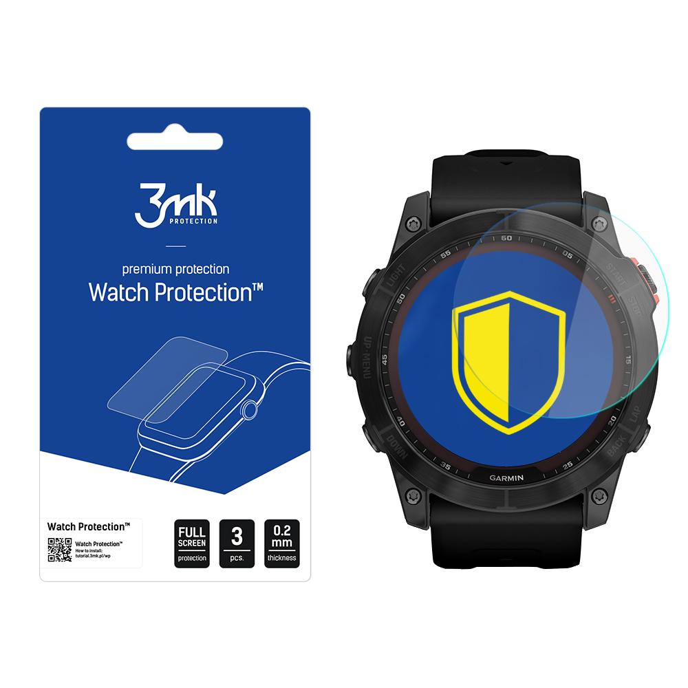 Karkaistu lasi 3mk Watch Protection FlexibleGlass Garmin Fenix 7X -mallille (51 mm)
