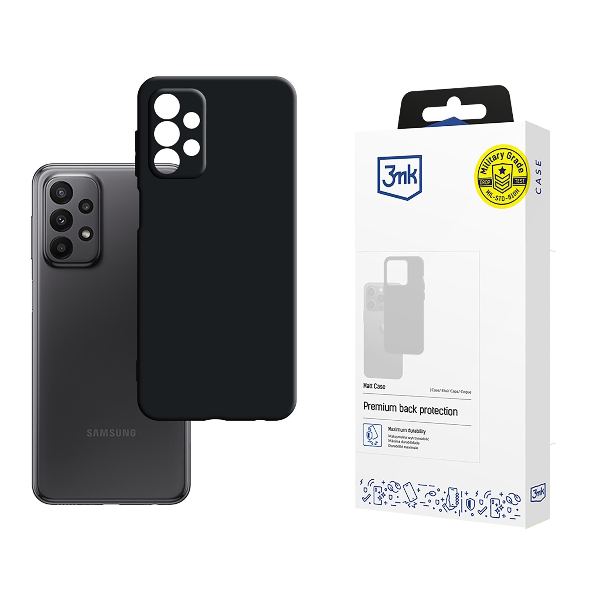 3mk Matt-suojakotelo Samsung Galaxy A23 / A23 5G - musta