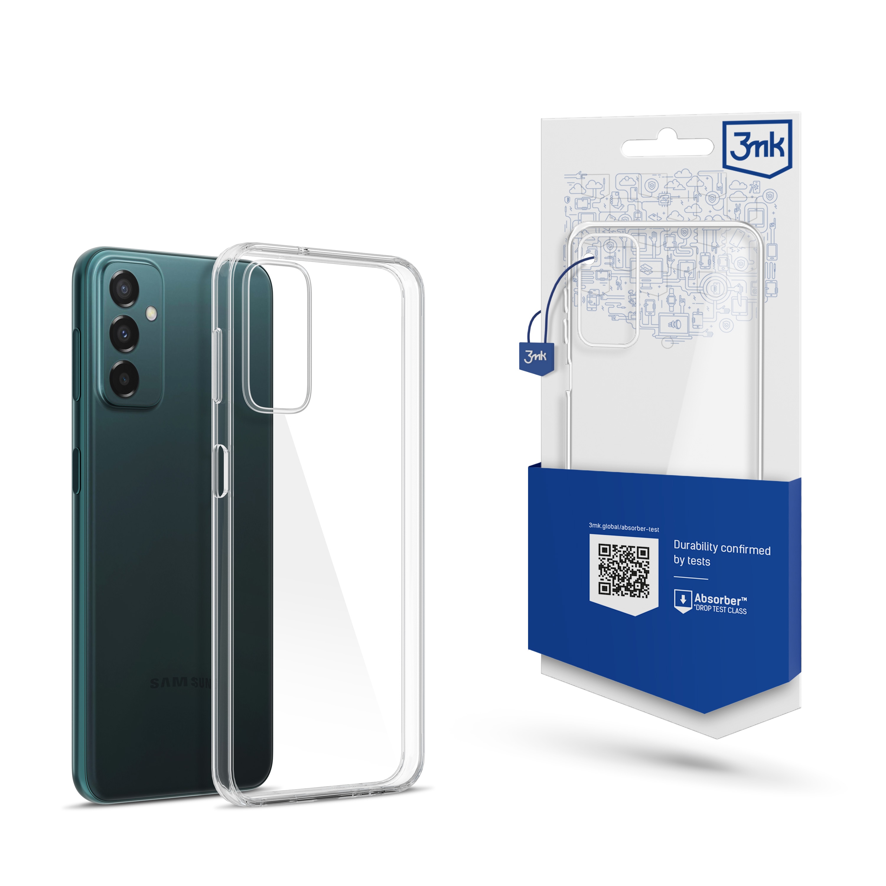 3mk:n läpinäkyvä suojakotelo Samsung Galaxy M23 5G:lle – läpinäkyvä