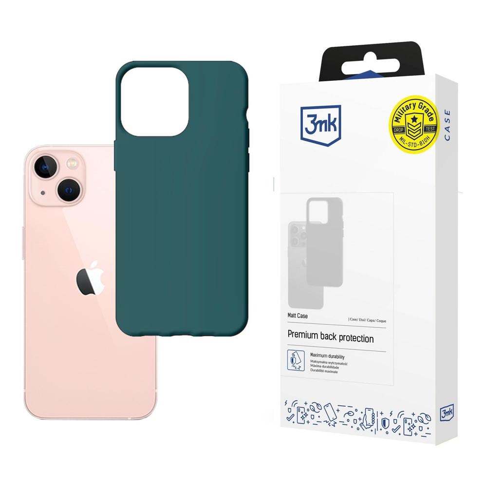 3mk Matt Case -sarjan suojakotelo iPhone 14 Plus -mallille – tummanvihreä