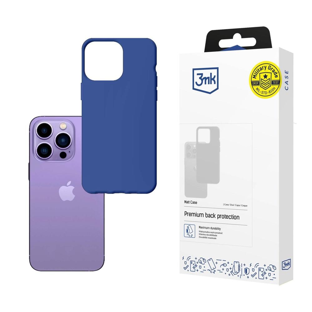 3mk Matt -suojakotelo iPhone 14 Pro:lle – sininen