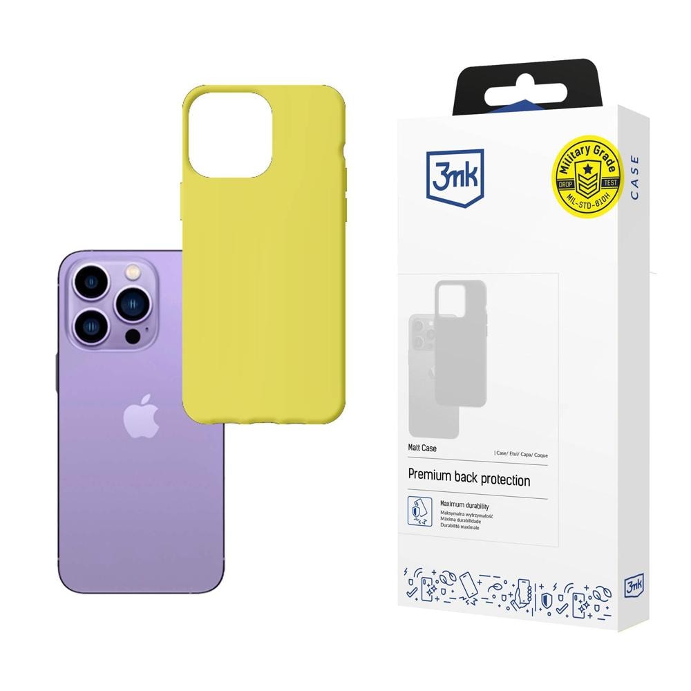 3mk Matt Case –sarjan kotelo iPhone 14 Pro:lle – limenvihreä