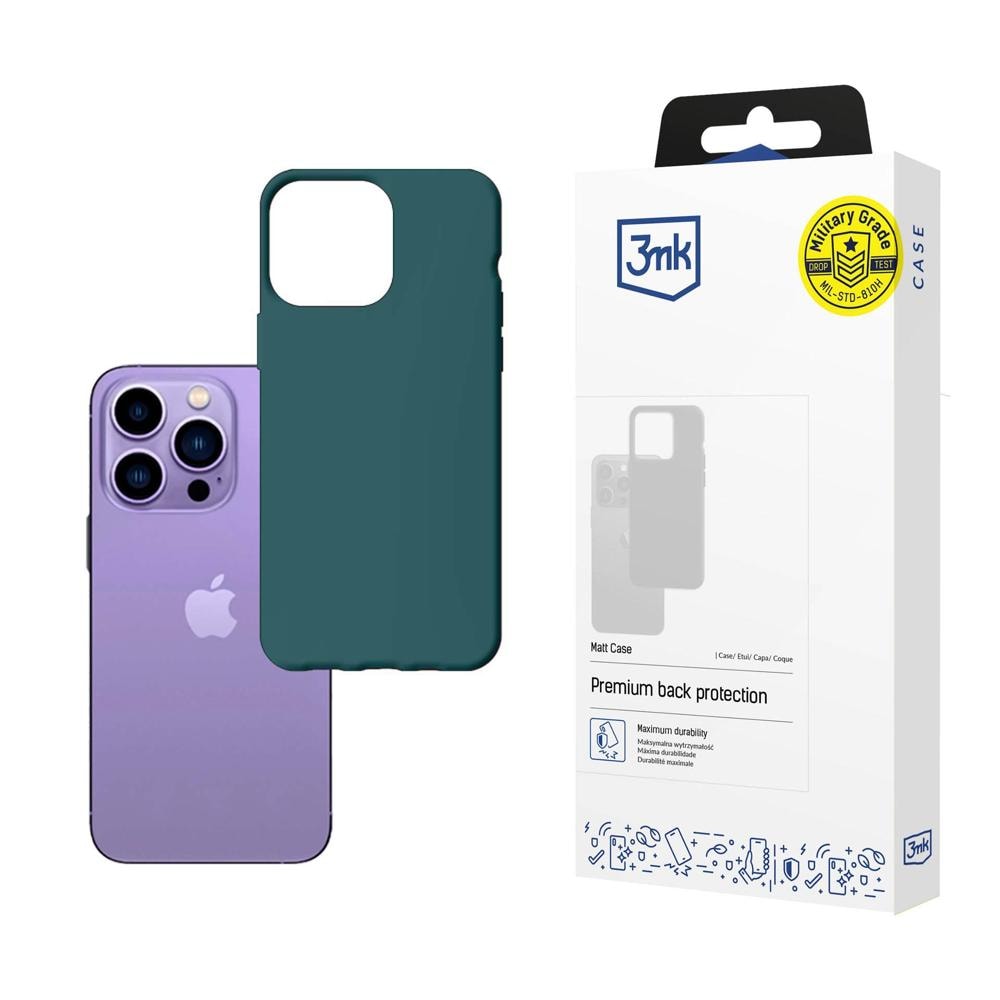 3mk Matt –suojakotelo iPhone 14 Pro:lle – vihreä