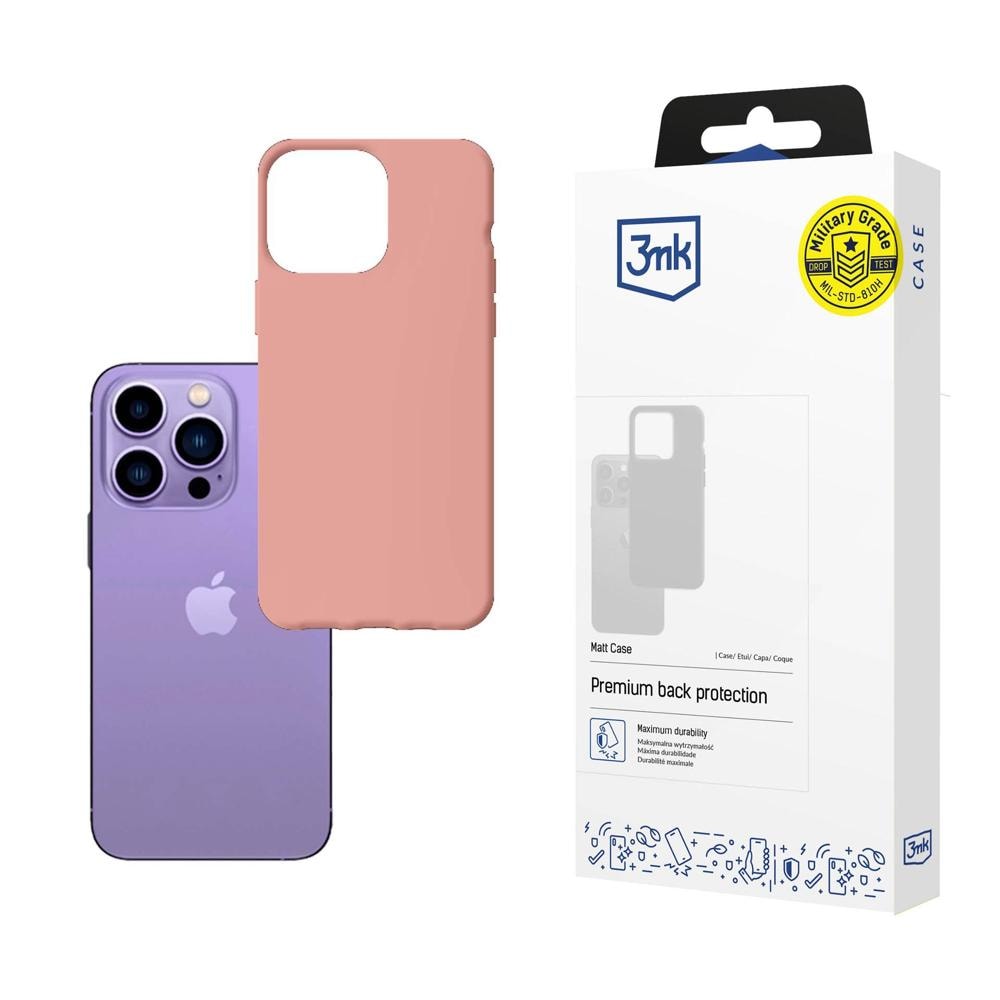 3mk Matt Case -sarjan kotelo iPhone 14 Pro:lle – vaaleanpunainen