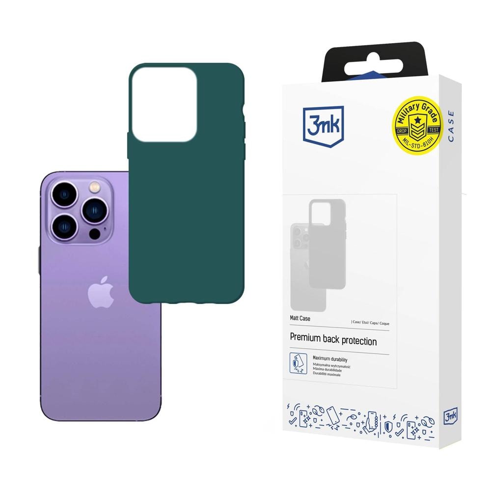3mk Matt Case -sarjan suojakotelo iPhone 14 Pro Maxille – tummanvihreä