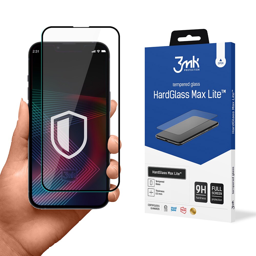 3mk HardGlass Max Lite™ -karkaistu lasi iPhone 13:lle / 13 Pro:lle / 14:lle