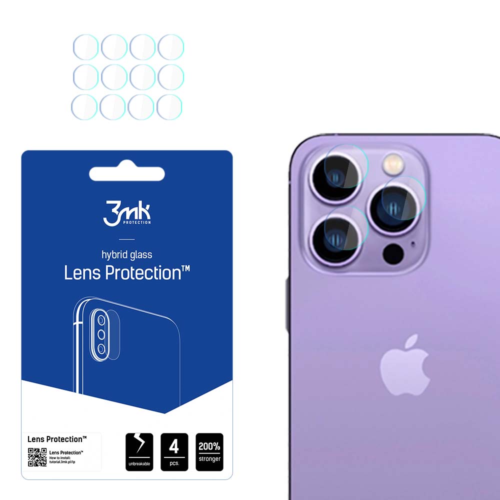 Kameran lasi iPhone 14 Pro Maxille / 14 Pro 7H 3mk-sarjan objektiivin suojalasiksi