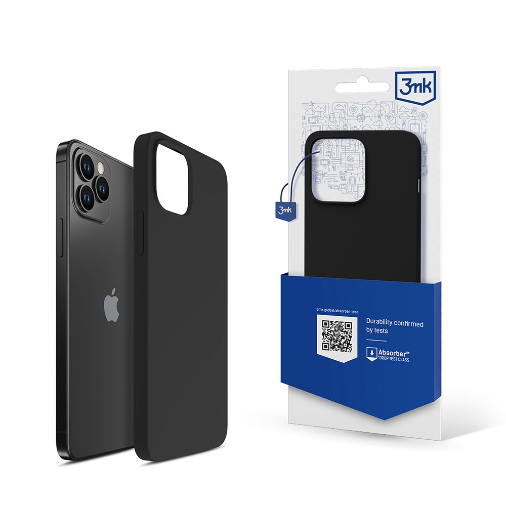 3mk-silikonikotelo iPhone 12 Pro Maxille – musta