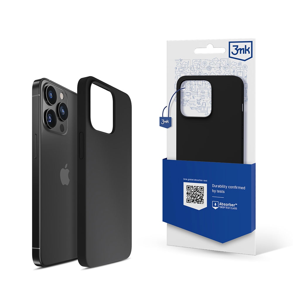 iPhone 13 Pro Max Series 3mk -silikonikotelo – musta