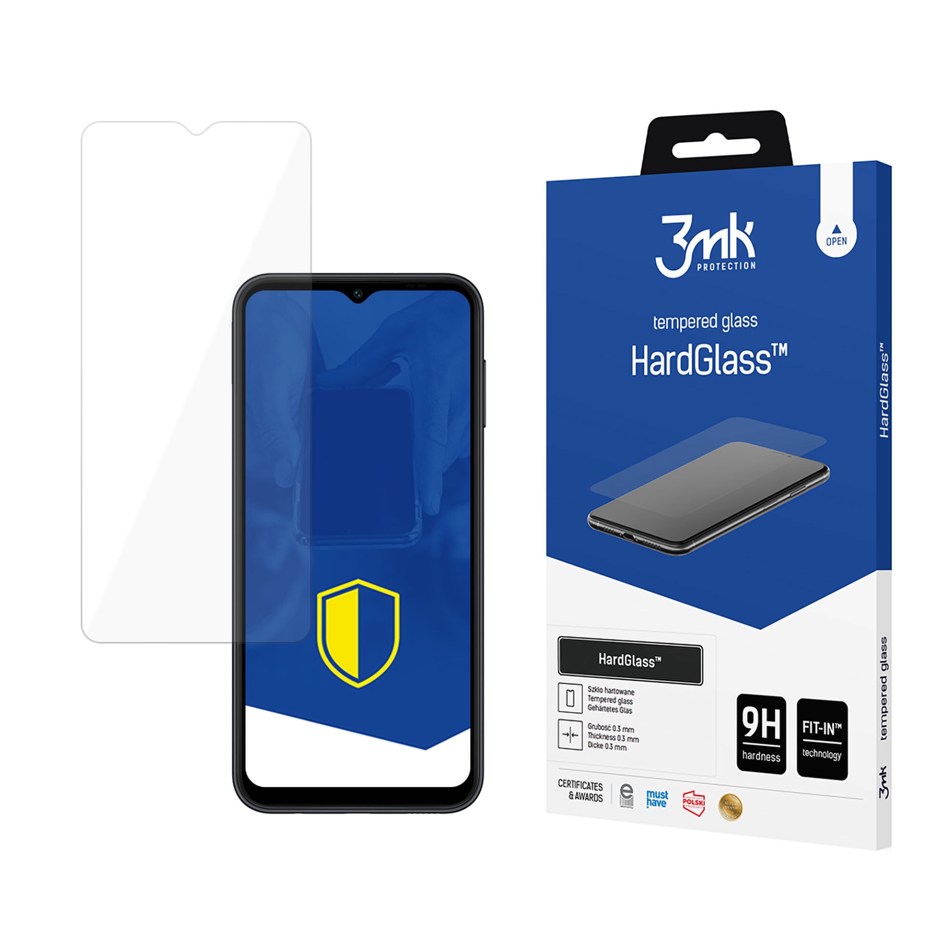 9H 3mk HardGlass™ -lasisuoja Samsung Galaxy A14 / A14 5G -mallille