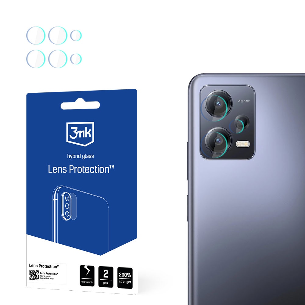 Kameran lasisuojus Xiaomi Redmi Note 12 Pro+ / Note 12 Pro 7H -3mk-sarjan objektiivin suojaksi