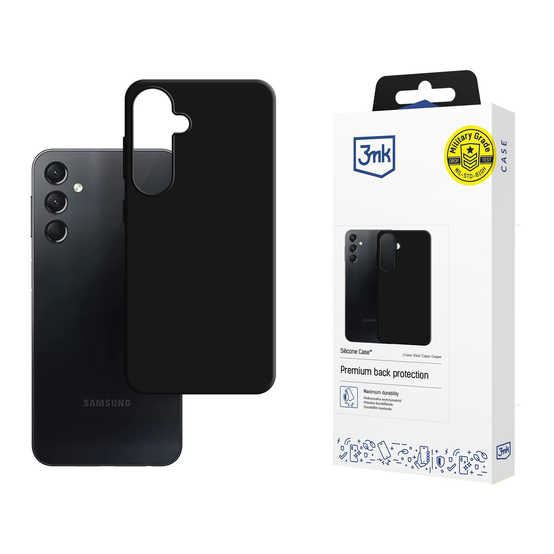 3mk-silikonikotelo Samsung Galaxy A24 4G:lle – musta