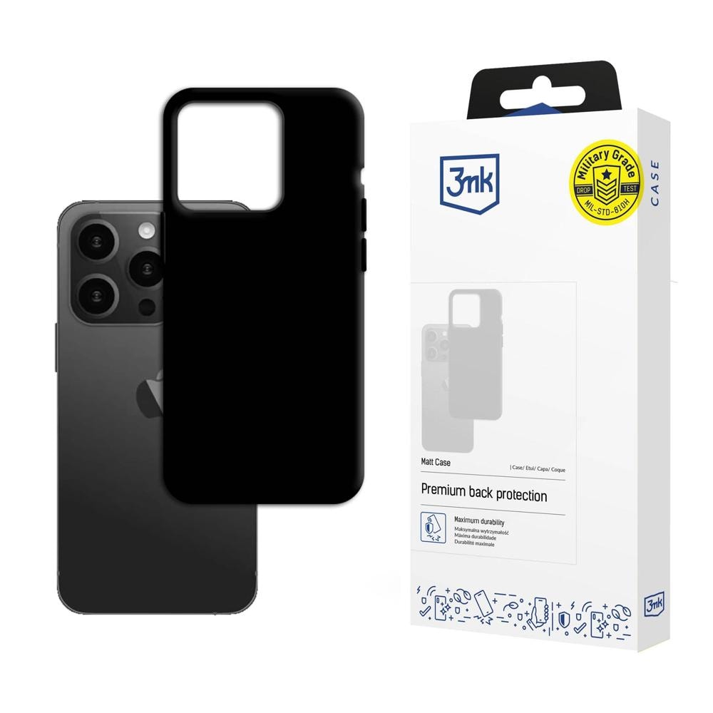 Apple iPhone 15 Pro – 3mk mattakotelo, musta