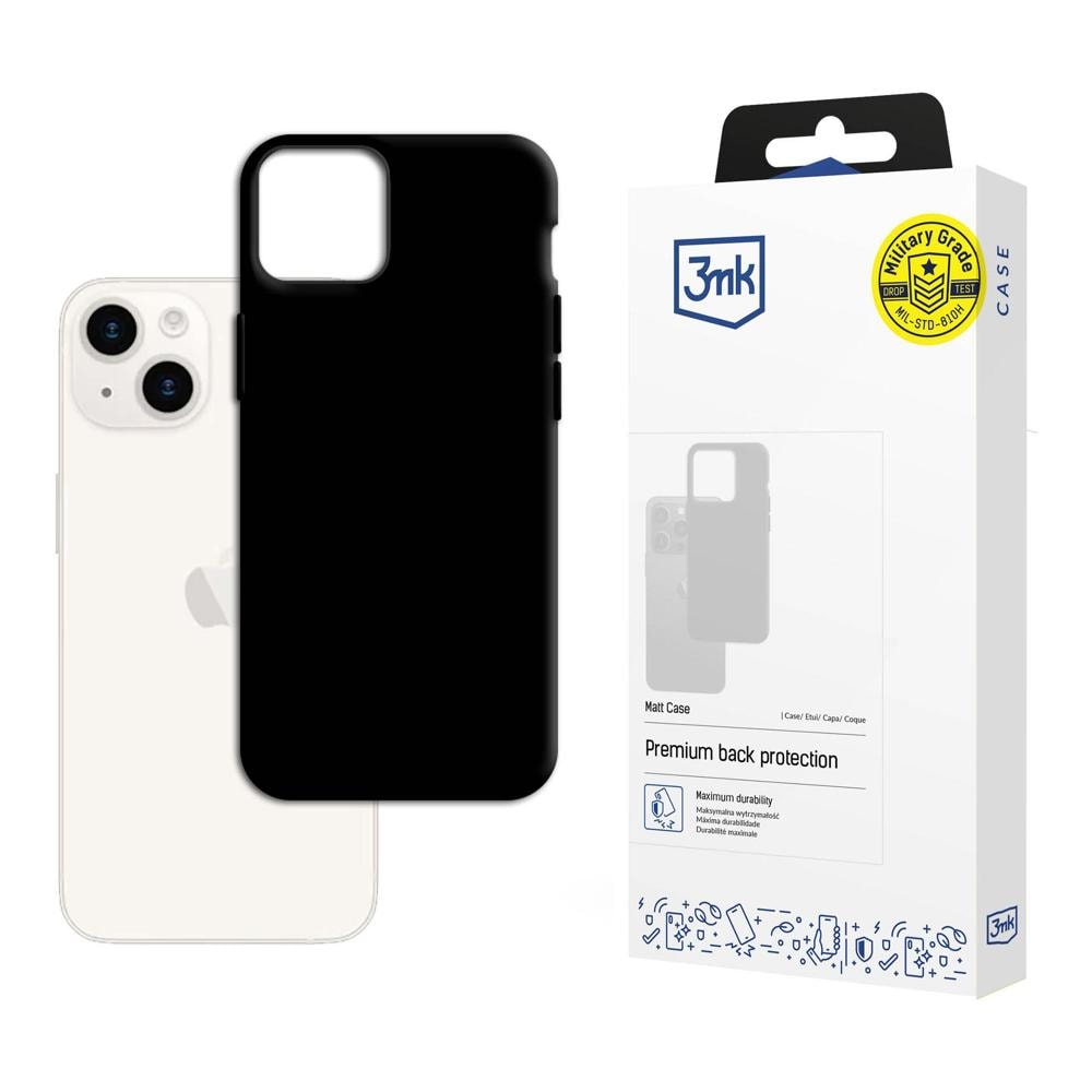 Apple iPhone 15 Plus – 3mk mattakotelo, musta
