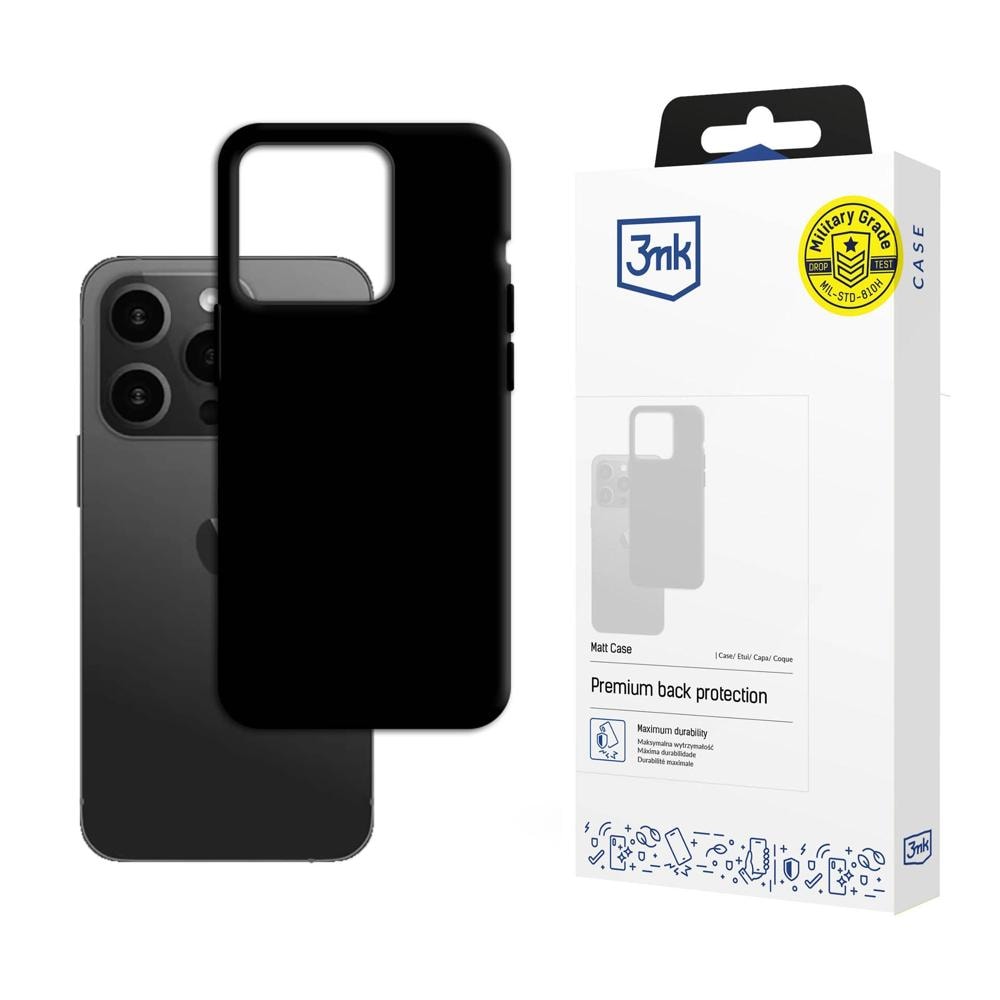 Apple iPhone 15 Pro Max – 3mk mattakotelo, musta