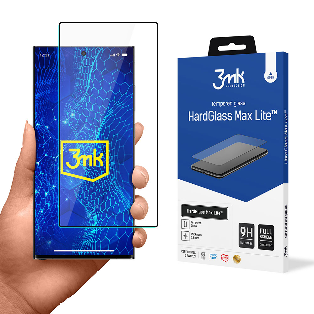 3mk HardGlass Max Lite™ -karkaistu lasi Samsung Galaxy S24 Ultra -puhelimelle