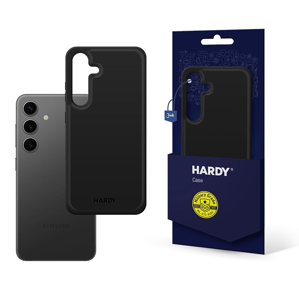 3mk Hardy Android Silky Leather MagCase -kotelo Samsung Galaxy S24+:lle – musta