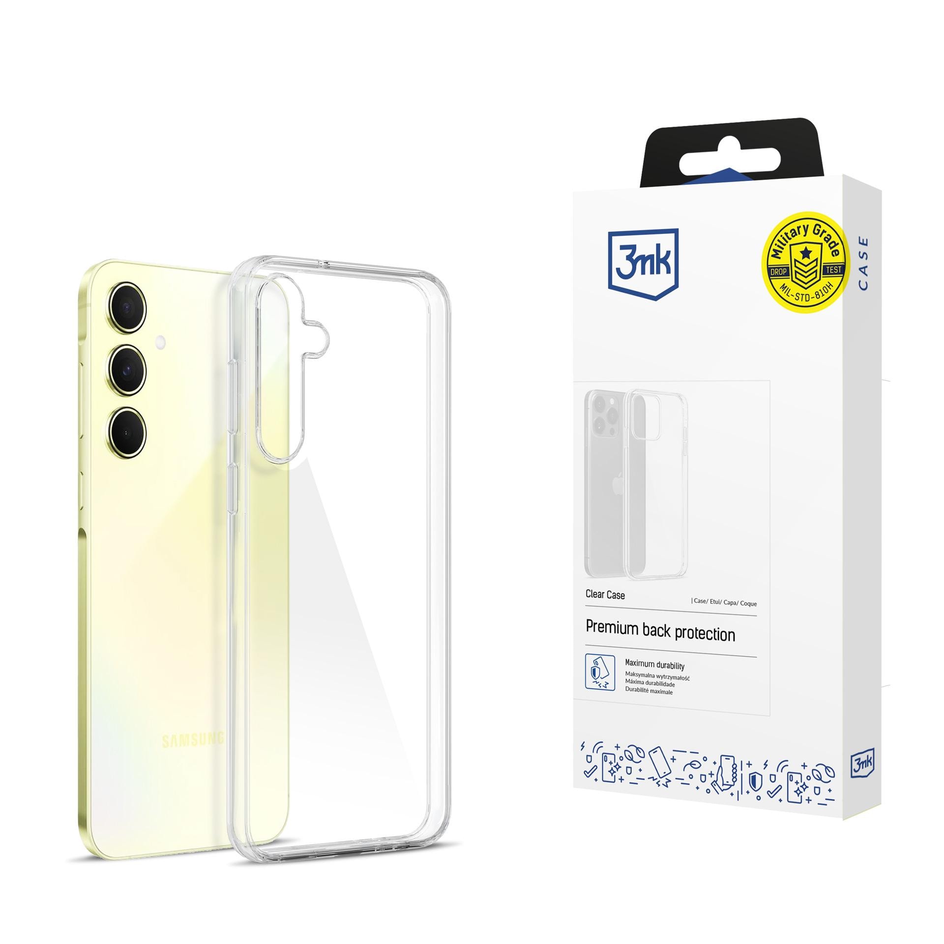 3mk:n läpinäkyvä suojakotelo Samsung Galaxy A55 5G:lle – läpinäkyvä