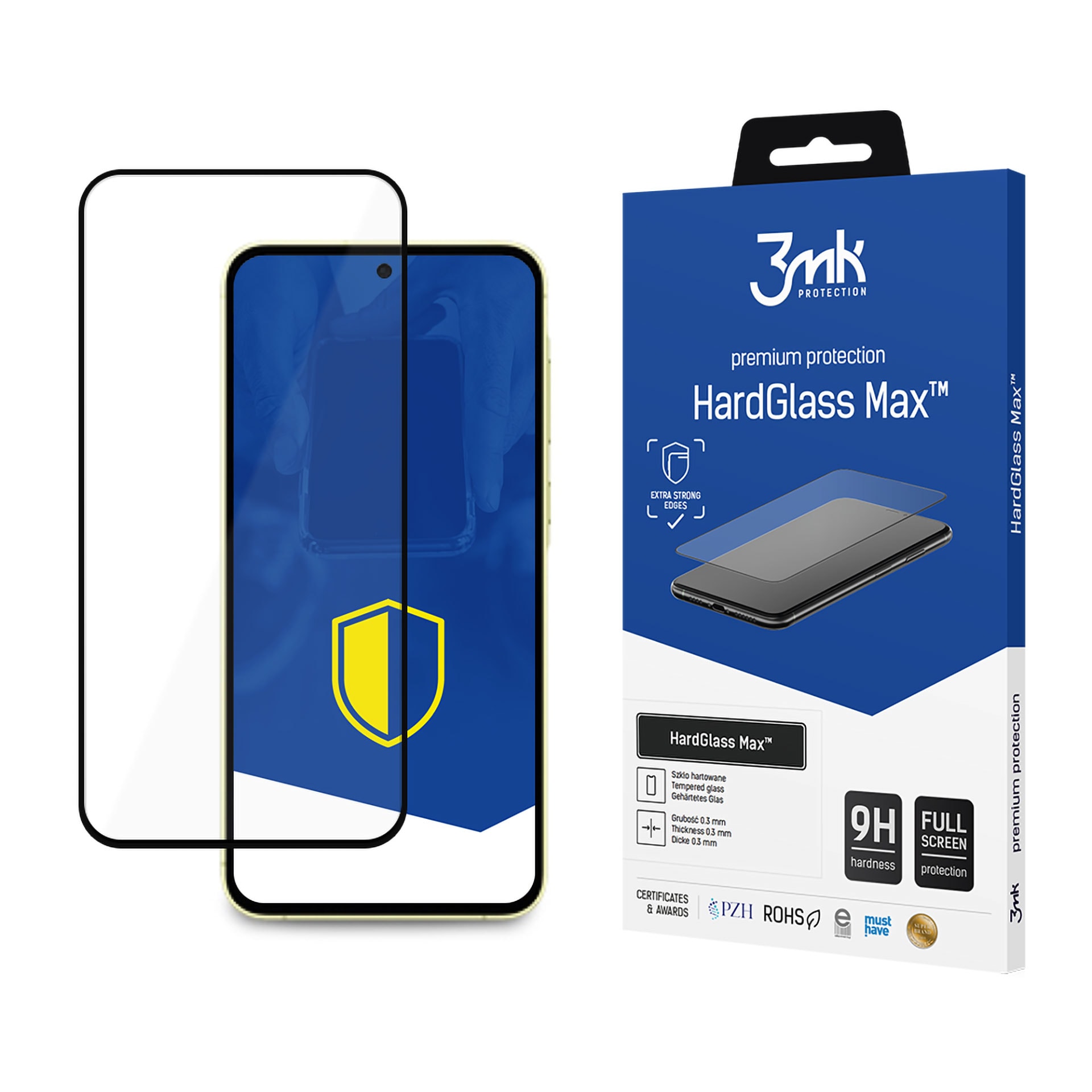9H 3mk HardGlass Max™ -lasisuoja Samsung Galaxy A35 / A55 5G -puhelimille
