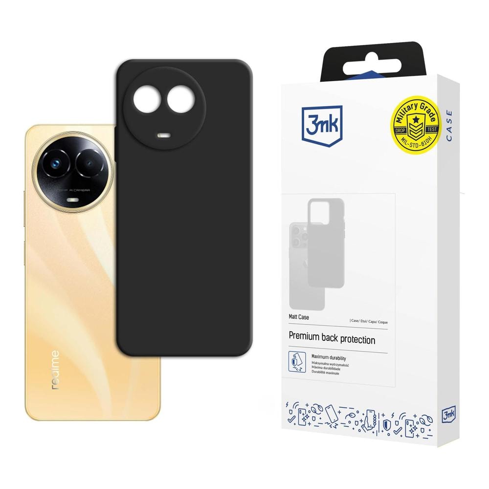 3mk Matt-suojakotelo Realme 11 5G:lle – musta